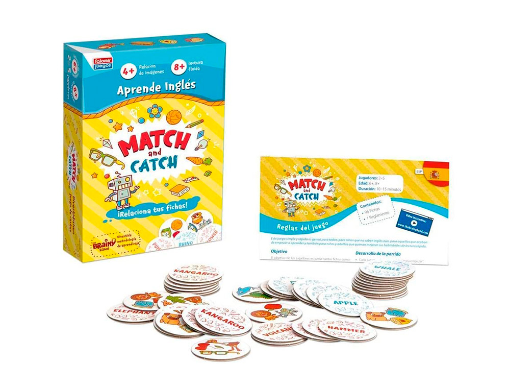 JUEGO EDUCATIVO FALOMIR MATCH AND CATCH APRENDE INGLES