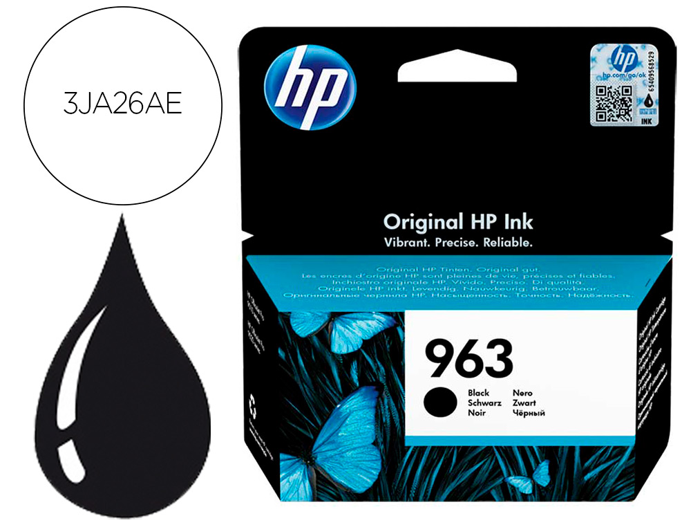 INK-JET HP 963 OFFICEJET PRO 9010 / 9020 / 9022 / 9023 / 9025 NEGRO 1000 PAGINAS