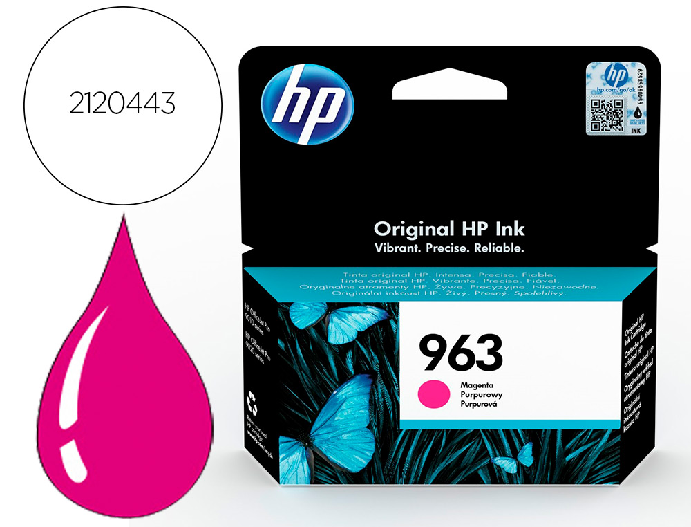 INK-JET HP 963 OFFICEJET PRO 9010 / 9020 / 9022 / 9023 / 9025 MAGENTA 700 PAGINAS