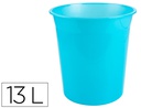 [KF19042] PAPELERA PLASTICO Q-CONNECT TURQUESA TRANSLUCIDO 13 LITROS