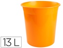 [KF19040] PAPELERA PLASTICO Q-CONNECT NARANJA TRANSLUCIDO 13 LITROS 275X285 MM