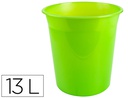 [KF19039] PAPELERA PLASTICO Q-CONNECT VERDE TRANSLUCIDO 13 LITROS