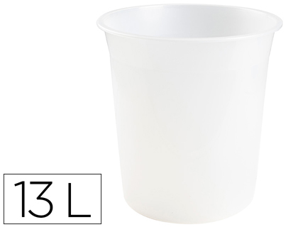 PAPELERA PLASTICO Q-CONNECT TRANSPARENTE 13 LITROS 275X285 MM