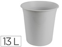 [KF19033] PAPELERA PLASTICO Q-CONNECT GRIS OPACO 13 LITROS 275X285 MM