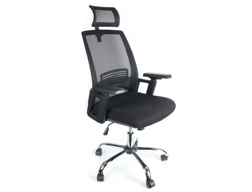 SILLA DE DIRECCION Q-CONNECT ERGONOMICA BASE METAL RESPALDO ALTO CON REPOSACABEZA AJUSTABLE