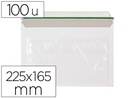 [KF11300] SOBRE AUTOADHESIVO Q-CONNECT PORTADOCUMENTOS 225X165 MM VENTANA TRANSPARENTE PAQUETE DE 100 UNIDADES
