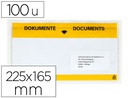 [KF11297] SOBRE AUTOADHESIVO Q-CONNECT PORTADOCUMENTOS MULTILINGUE 225X165 MM VENTANA TRANSPARENTE PAQUETE DE 100