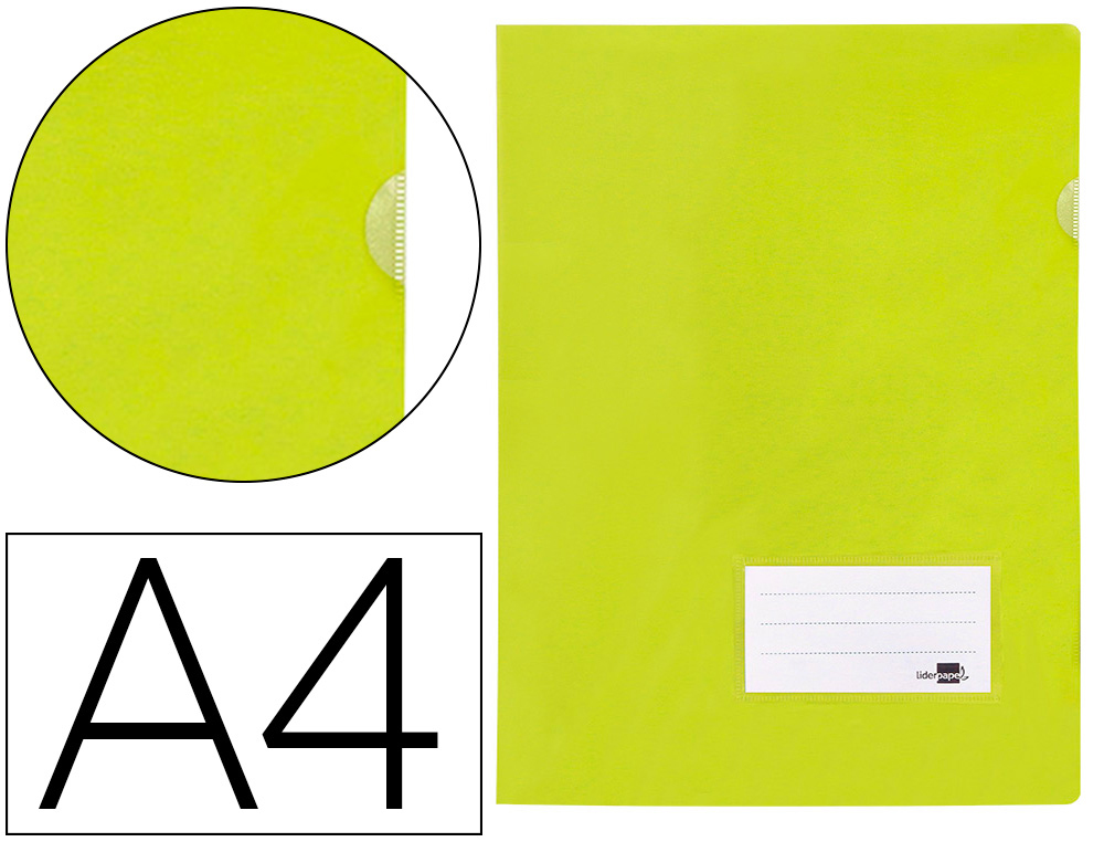 CARPETA LIDERPAPEL DOSSIER A4 UÑERO AMARILLO FLUOR OPACO