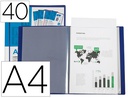 [JC07] CARPETA LIDERPAPEL PERSONALIZA 40 FUNDAS CANGURO POLIPROPILENO DIN A4 AZUL TRANSLUCIDO PORTADA Y LOMO