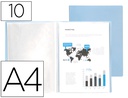 [EC64] CARPETA LIDERPAPEL ESCAPARATE 10 FUNDAS POLIPROPILENO DIN A4 CELESTE OPACO
