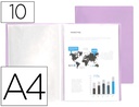 [EC63] CARPETA LIDERPAPEL ESCAPARATE 10 FUNDAS POLIPROPILENO DIN A4 LAVANDA OPACO