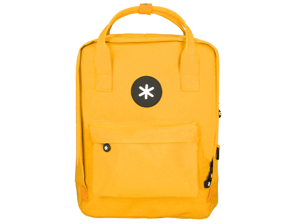 CARTERA ANTARTIK MOCHILA 2 ASAS Y BOLSILLOS EXTERIORES AMARILLO 300X115X390 MM