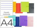 [BF50] CUADERNO ESPIRAL LIDERPAPEL A4 CRAFTY TAPA FORRADA 80H 90 GR RAYADO HORIZONTAL CON MARGEN COLORES SURTIDOS