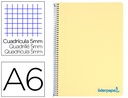 [BD15] CUADERNO ESPIRAL LIDERPAPEL A6 MICRO WONDER TAPA PLASTICO 120H 90 GR CUADRO 5MM 4 BANDAS COLOR AMARILLO