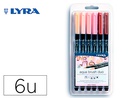 [L6521062] ROTULADOR LYRA AQUA BRUSH ACUARELABLE DOBLE PUNTA Y PINCEL TONOS PIEL BLISTER DE 6 UNIDADES SURTIDAS