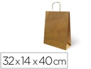 [02103015] BOLSA KRAFT BASIKA NATURAL RECICLADO 90 GR ASA RETORCIDA TAMAÑO \&quot;L\&quot; 320X140X400 MM