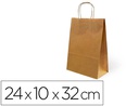 [02103008] BOLSA KRAFT BASIKA NATURAL RECICLADO 90 GR ASA RETORCIDA TAMAÑO \&quot;S\&quot; 240X100X320 MM