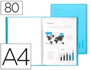 [EC93] CARPETA LIDERPAPEL ESCAPARATE 80 FUNDAS POLIPROPILENO DIN A4 AZUL TRANSLUCIDO