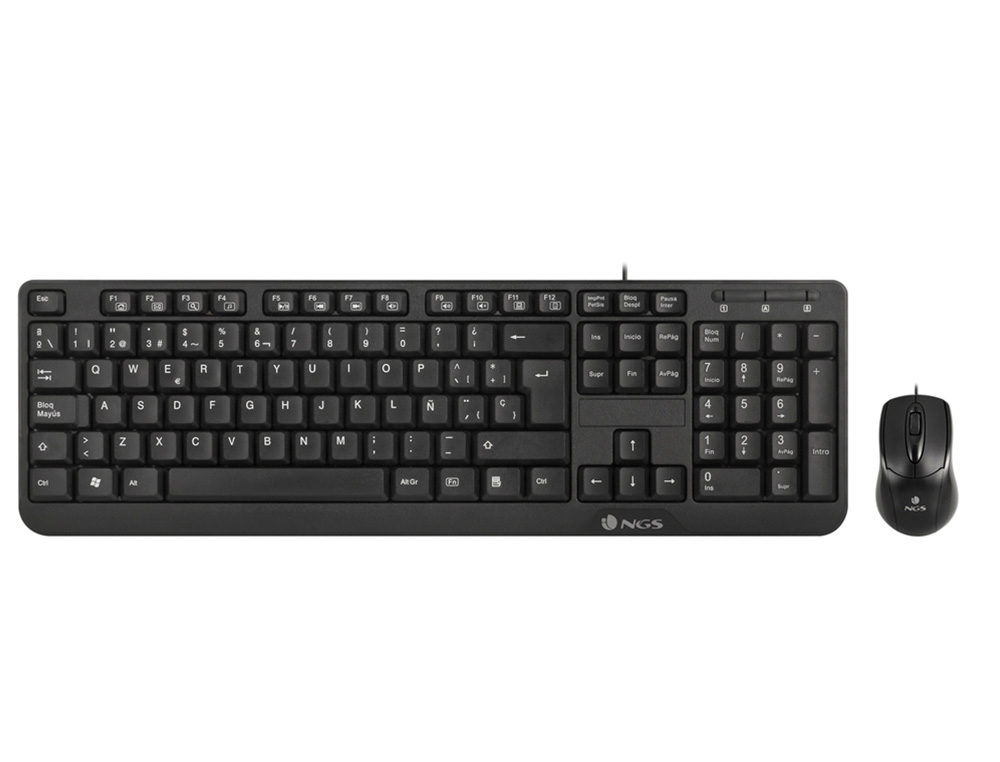 SET TECLADO Y RATON CON CABLE NGS COCOA USB COLOR NEGRO