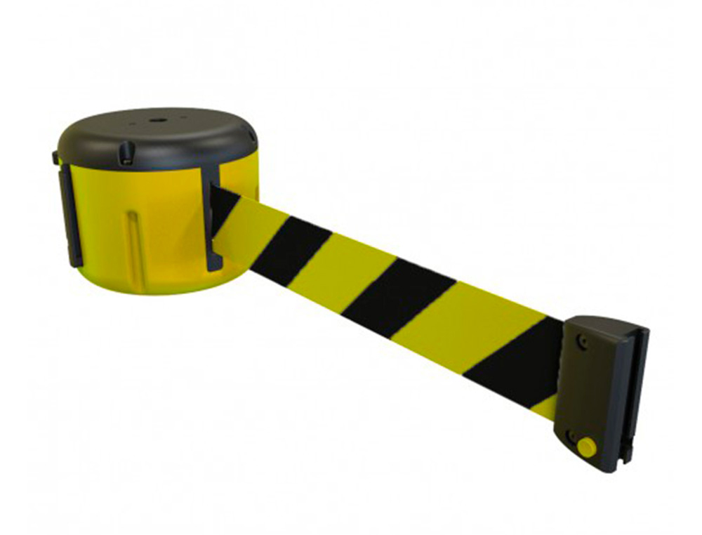 CINTA PORTATIL FARU RETRACTIL PLASTIFICADA AMARILLA/NEGRA LONGITUD 9 MT