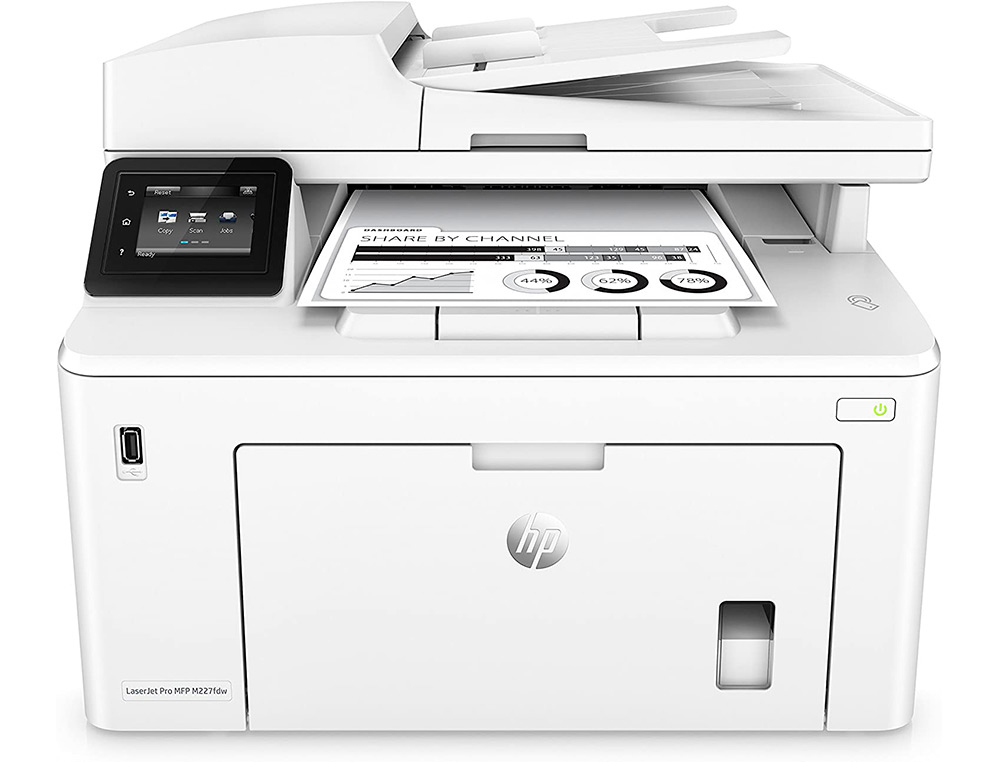 EQUIPO MULTIFUNCION HP LASERJET PRO MFP M227FDN DUPLEX ETHERNET 28 PPM BANDEJA 250 HOJAS ESCANER