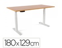 [2003XCR08] MESA ROCADA REGULABLE EN ALTURA ELECTRICAMENTE HASTA 129 CM ESTRUCTURA DE ACERO TABLERO 180 CM COLOR ROBLE