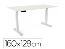 [2002XCR04] MESA ROCADA REGULABLE EN ALTURA ELECTRICAMENTE HASTA 129 CM ESTRUCTURA DE ACERO TABLERO 160 CM COLOR BLANCO