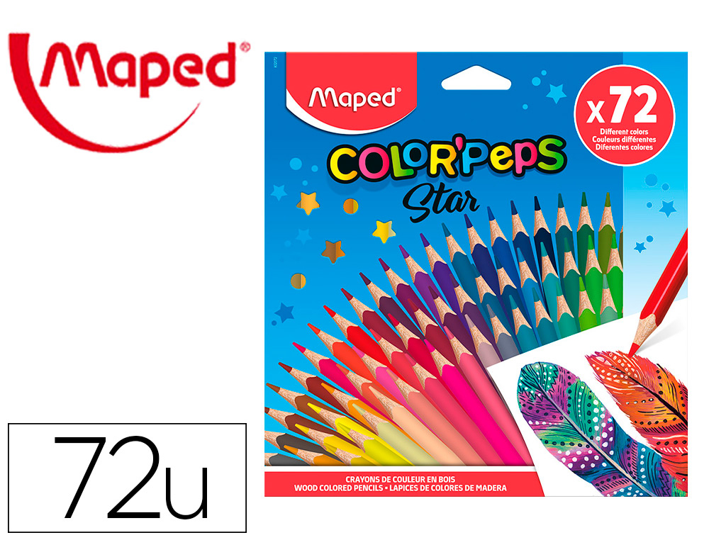 LAPICES DE COLORES MAPED COLOR PEPS STAR CAJA DE 72 COLORES SURTIDOS