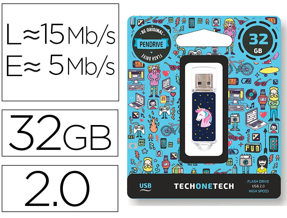 MEMORIA USB TECH ON TECH UNICORNIO DREAM 32 GB