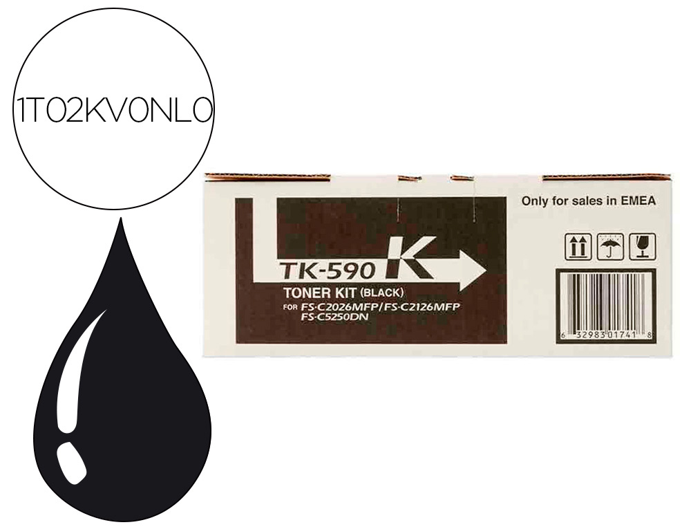 TONER KYOCERA TK590K FS-C2026MFP/2126MFP/5250DN NEGRO 7000 PAGINAS