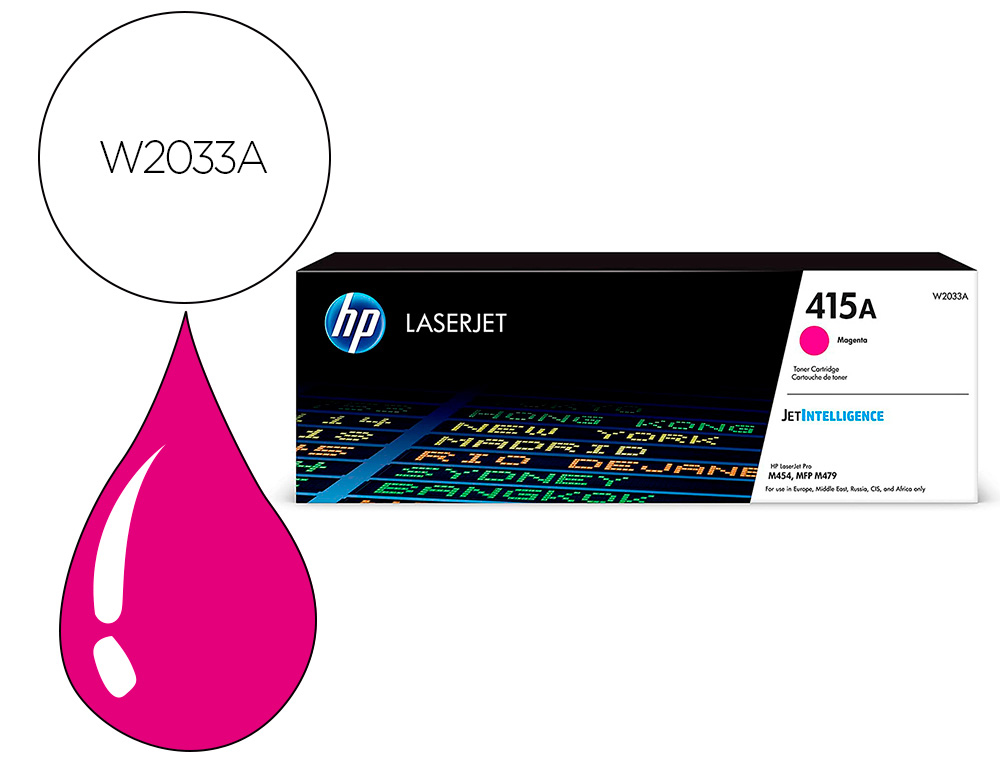 TONER HP 415A PARA HP COLOR LASERJET PRO M454 MFP M479 MAGENTA 2100P