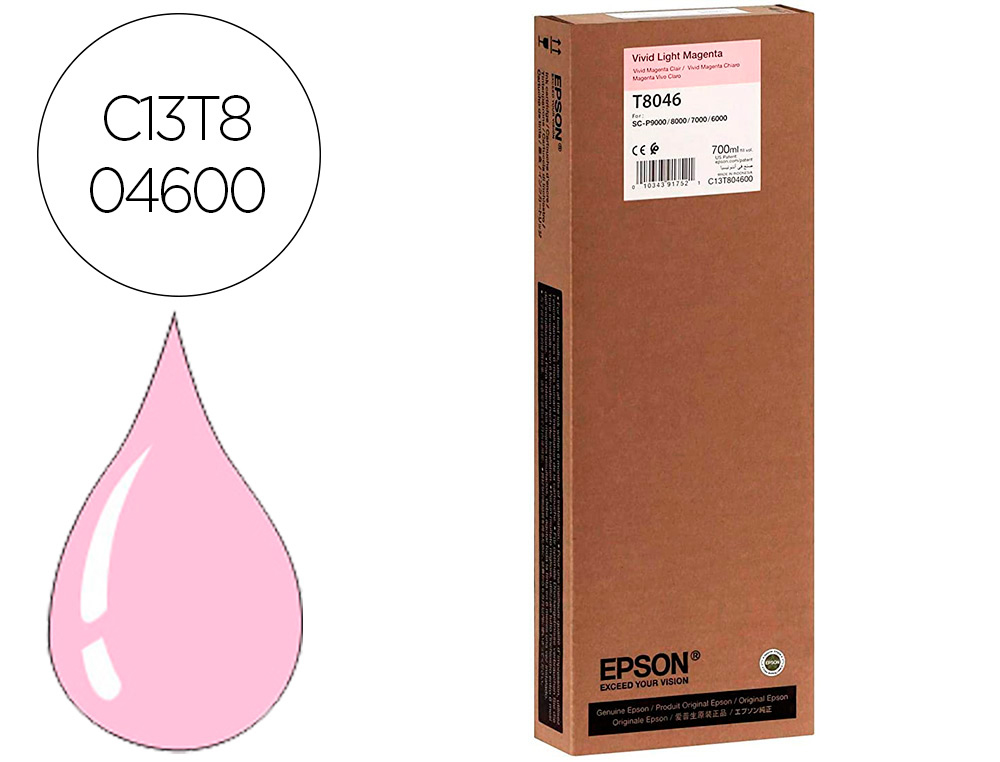 INK-JET EPSON GF SURECOLOR SERIE SC-P VIVID LIGHT MAGENTA ULTRACHROME HDX/HD 700ML