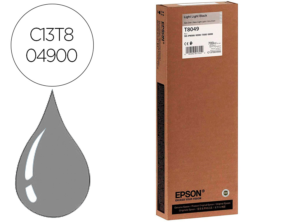 INK-JET EPSON GF SURECOLOR SERIE SC-P GRIS CLARO ULTRACHROME HDX/HD 700ML