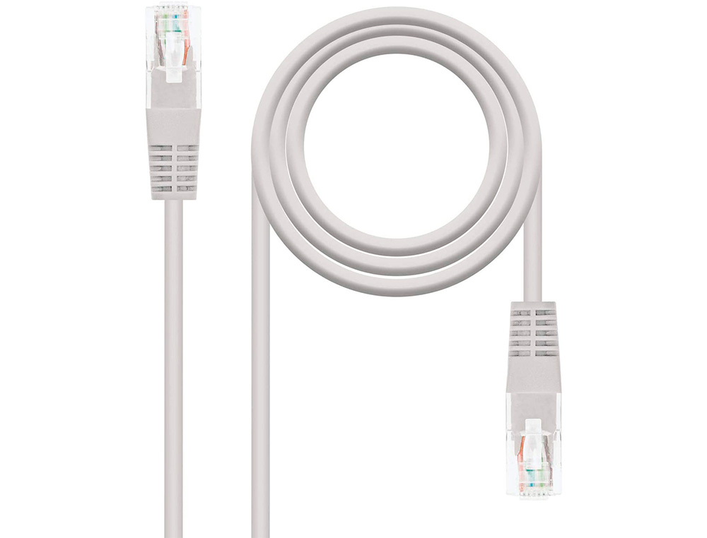 CABLE RED NANOCABLE LATIGUILLO RJ45 CATEGORIA 5E UTP AWG24 COLOR GRIS LONGITUD 1 M