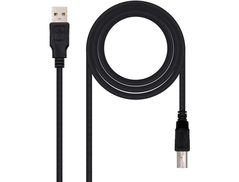 CABLE USB NANOCABLE 2.0 IMPRESORA TIPO A/M-B/M COLOR NEGRO LONGITUD 1.8 M