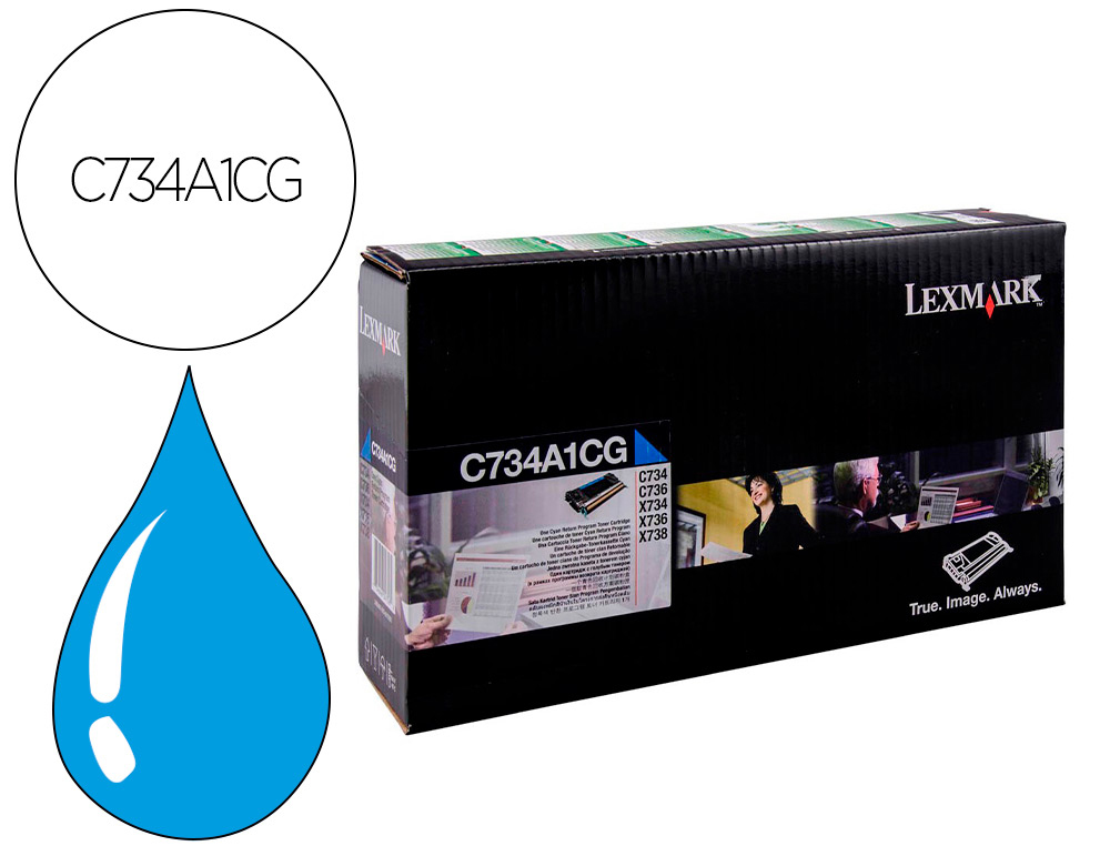 TONER LASER LEXMARK C734 CIAN 6000 PAGINAS