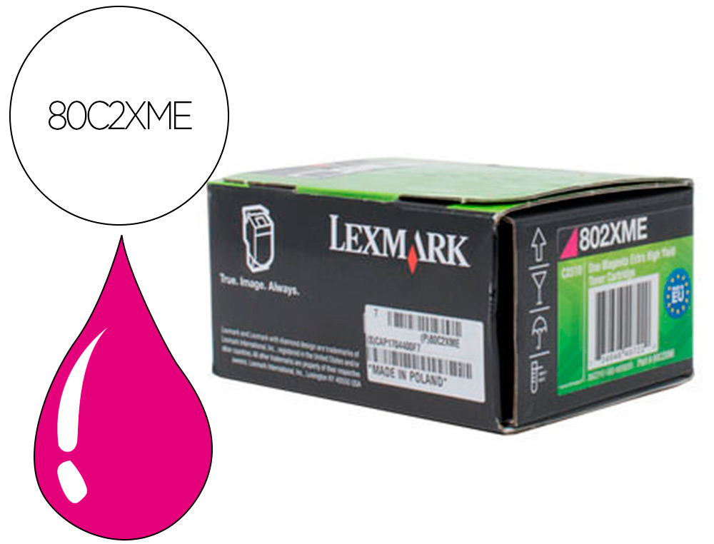 TONER LASER LEXMARK 80C2XME MAGENTA 4000 PAGINAS