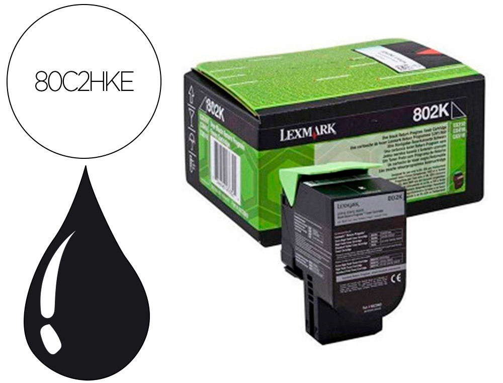 TONER LASER LEXMARK 80C2HKE NEGRO 4000 PAGINAS