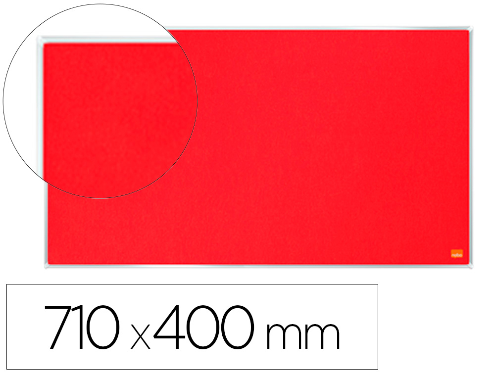 TABLERO DE ANUNCIOS NOBO IMPRESSION PRO FIELTRO ROJO FORMATO PANORAMICO 32\&quot; 710X400 MM