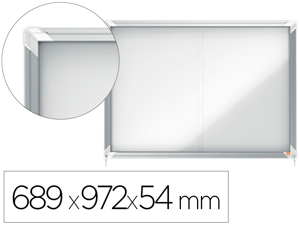 VITRINA DE ANUNCIOS NOBO PREMIUM PLUS MAGNETICA CON PUERTA CORREDERA 8 X DIN A4 689X972X54 MM