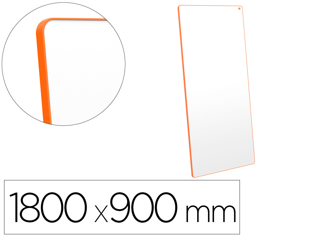 PIZARRA BLANCA NOBO MOVE&amp;MEET EXTRAIBLE Y PORTATIL MARCO NARANJA DOBLE CARA MAGNETICA 1800X900 MM