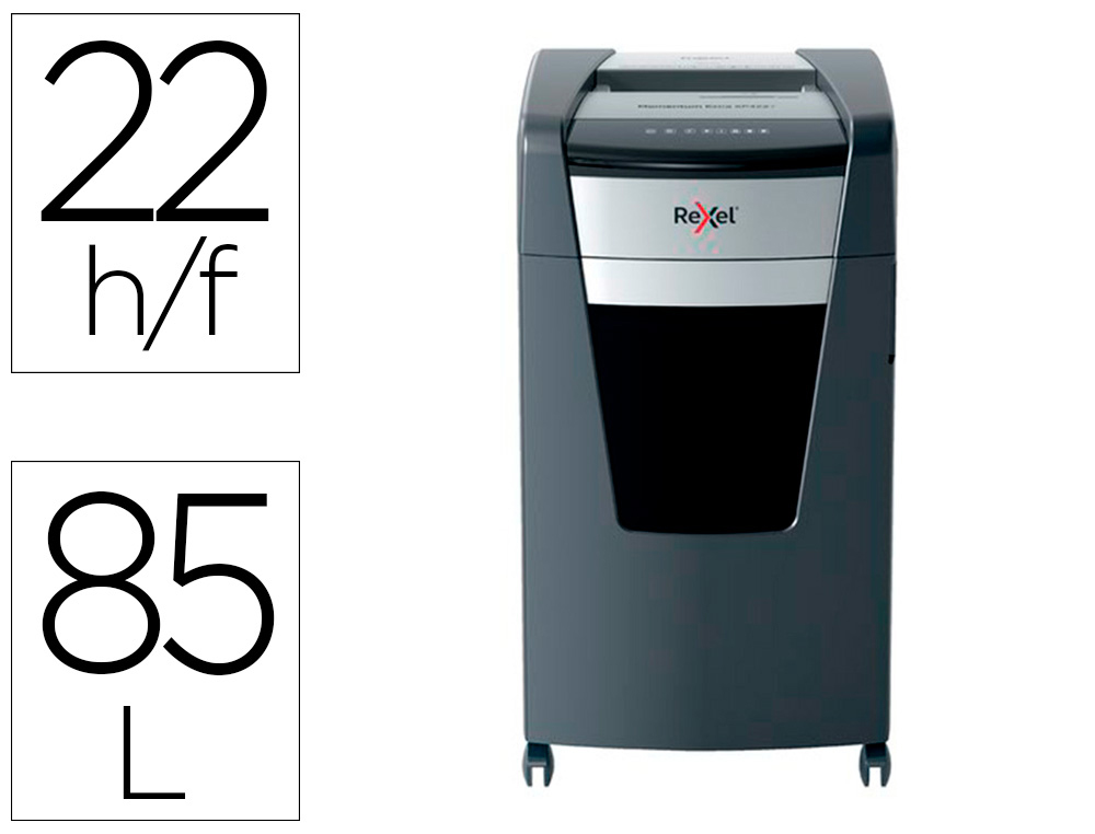 DESTRUCTORA DE DOCUMENTOS REXEL MOMENTUM EXTRA XP422+ CAPACIDAD CORTE 22 H P4 DESTRUYE GRAPAS CLIPS CD Y