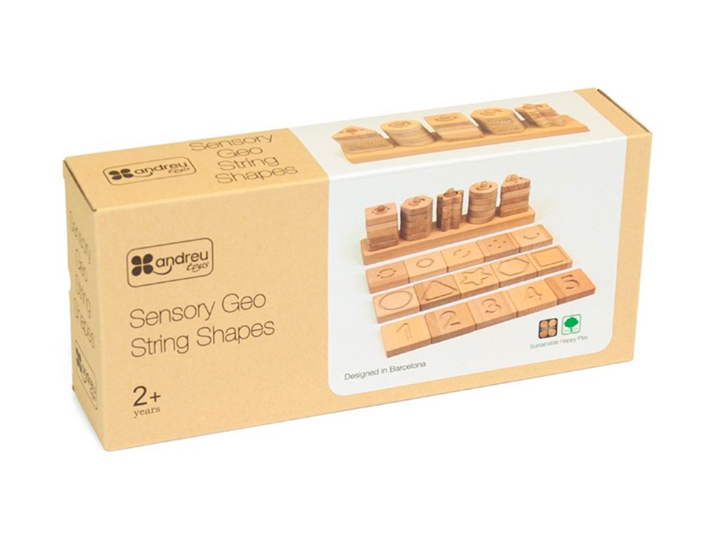 JUEGO DIDACTICO ANDREUTOYS FORMAS GEOMETRICAS SENSORIALES MADERA