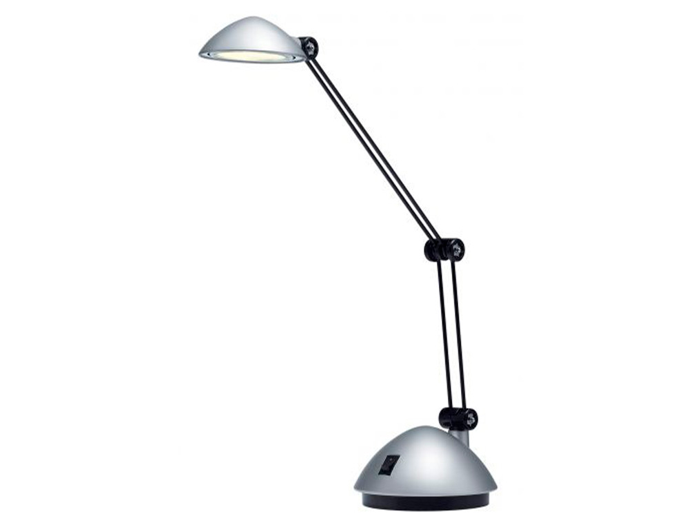 LAMPARA DE OFICINA ARCHIVO 2000 CON BRAZO DOBLE ARTICULADO REGULABLE EN ALTURA LED 3W COLOR PLATA