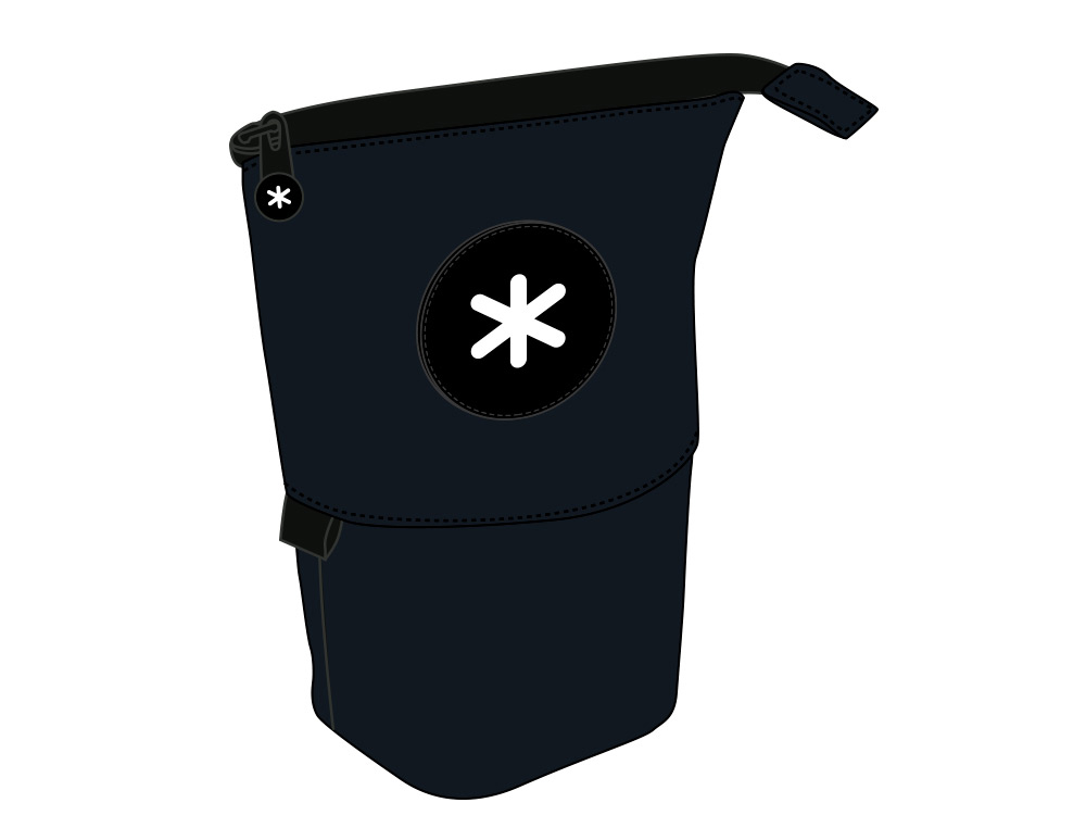 BOLSO ESCOLAR PORTATODO ANTARTIK CUBILETE COLOR NEGRO 190X60X80 MM