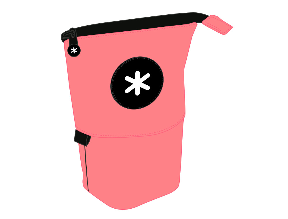 BOLSO ESCOLAR PORTATODO ANTARTIK CUBILETE COLOR CORAL 190X60X80 MM