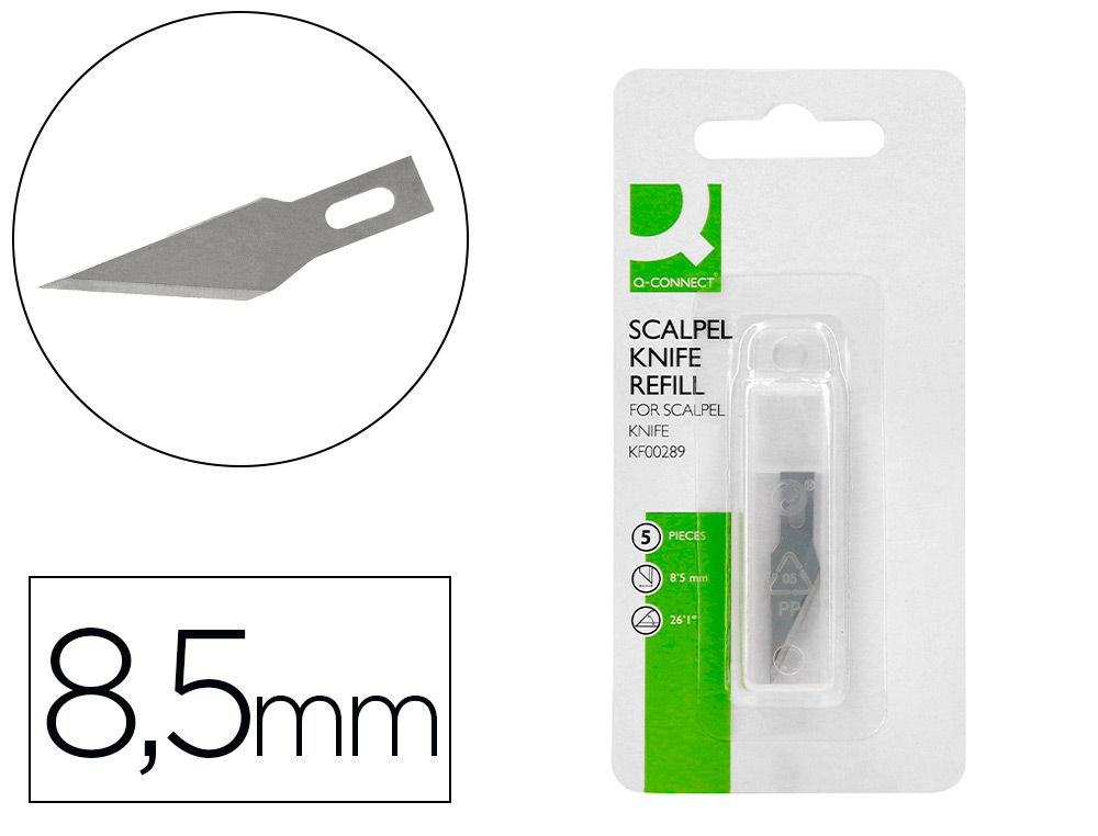 REPUESTO BISTURI Q-CONNECT PARA MODELO KF00289 BLISTER 5 UNIDADES