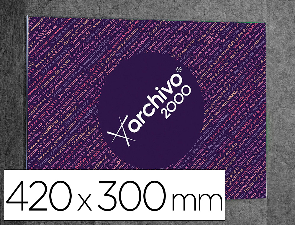 EXPOSITOR MURAL ARCHIVO 2000 PREMIUM DE PARED CON ADHESIVO POLIESTIRENO TRANSPARENTE DIN A3 HORIZONTAL 420X300 MM