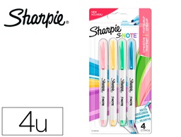 [2138234] ROTULADOR SHARPIE PERMANENTE S-NOTE PUNTA BISELADA TRAZO 1,2 /3,87 MM BLISTER 4 UNIDADES COLORES SURTIDOS