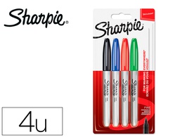 [1985858] ROTULADOR SHARPIE PERMANENTE FINO BLISTER 4 UNIDADES COLORES ESTANDAR SURTIDOS